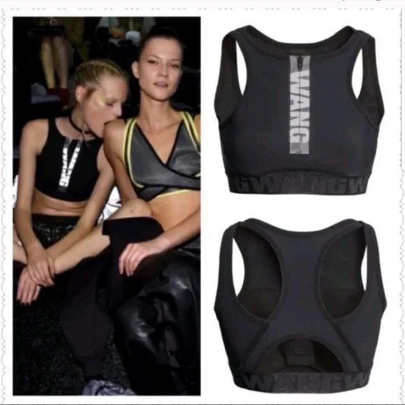 Alexander Wang Sports Bra X H&M Black Logo Size 6 - Picture 4 of 13